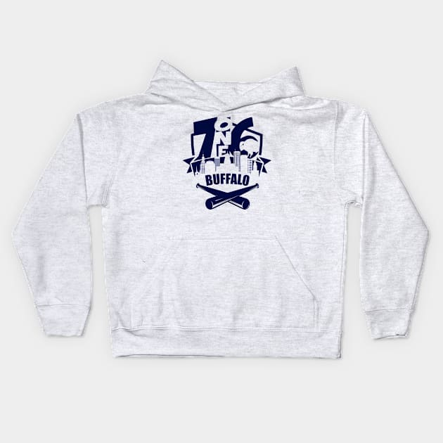 716 Buffalo Baseball 1 color Kids Hoodie by AssortedRealitee